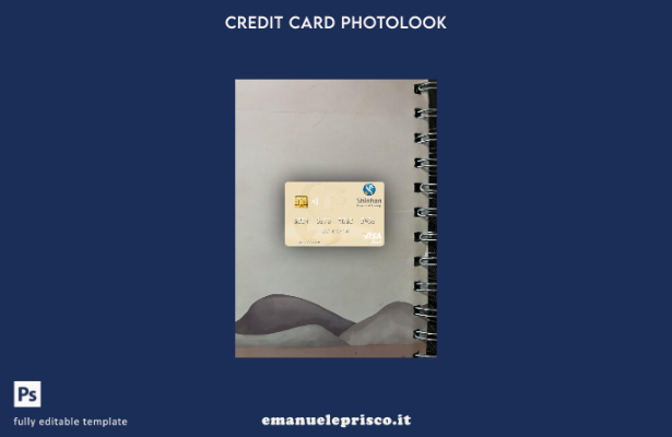 modello frontale photolook con carta di debito visto Shinhan Financial Group sti